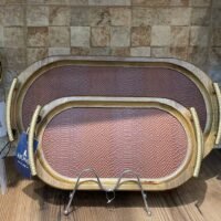 Plateau en bois et cuire