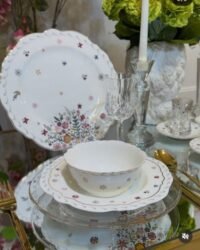 Service de table a fleurit 24 pcs