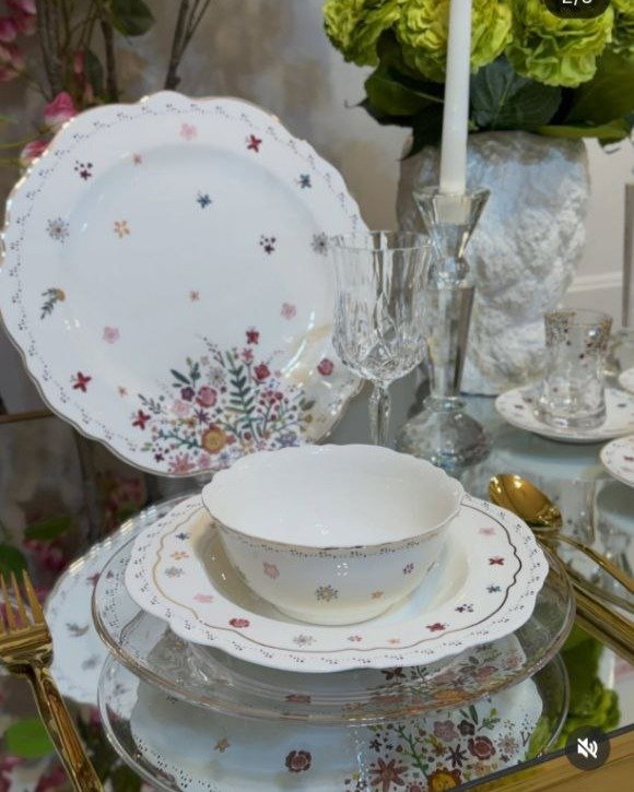 Service de table a fleurit 24 pcs