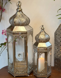 Lanterne arabesque en argent 2 pcs