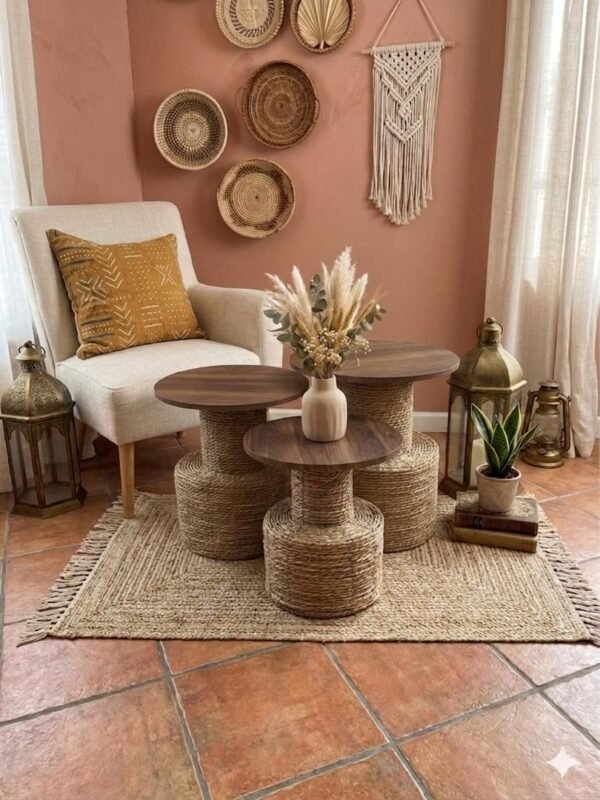 Image 6-1 Trio de Table Scandinave en helfa