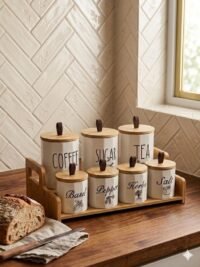 Porte Epice en Céramique  7 pcs avec Support