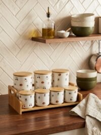 Porte Epice en Céramique 7 pcs avec Support